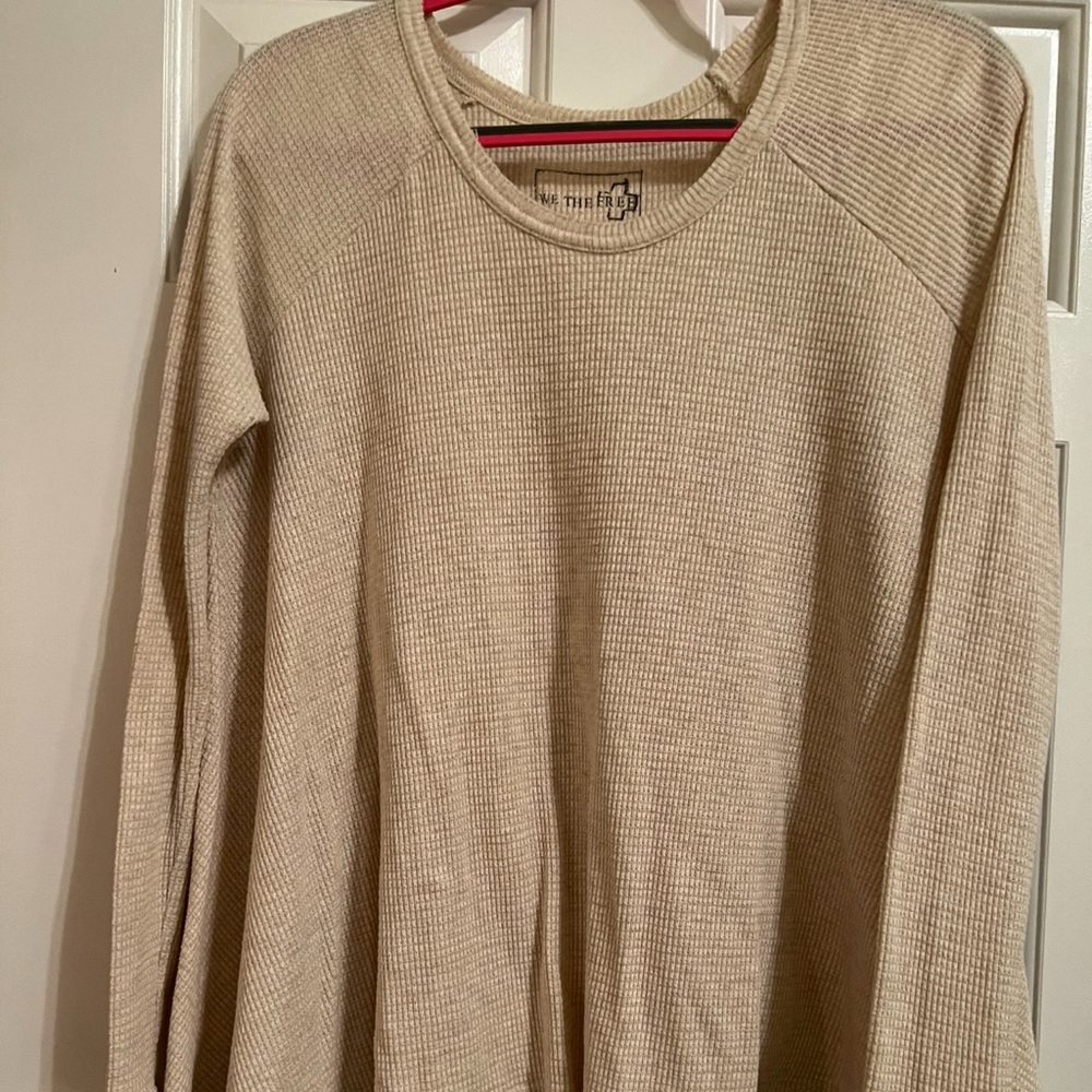 Free People waffle shirt